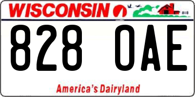 WI license plate 828OAE