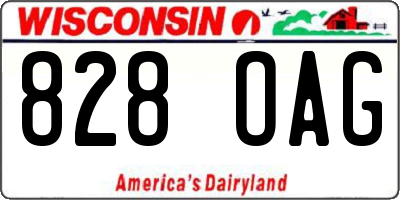 WI license plate 828OAG