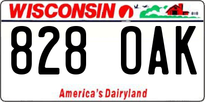 WI license plate 828OAK