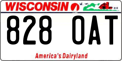 WI license plate 828OAT