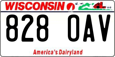 WI license plate 828OAV