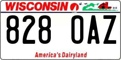 WI license plate 828OAZ