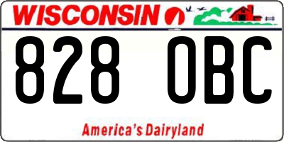 WI license plate 828OBC