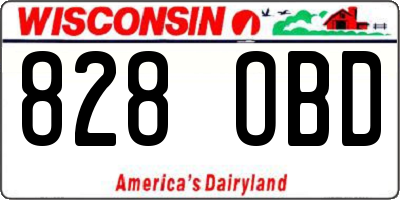 WI license plate 828OBD