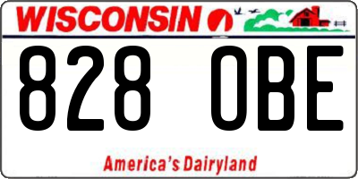 WI license plate 828OBE