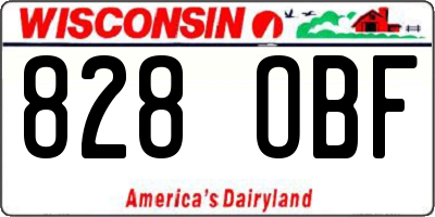 WI license plate 828OBF
