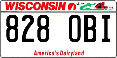 WI license plate 828OBI