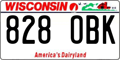 WI license plate 828OBK
