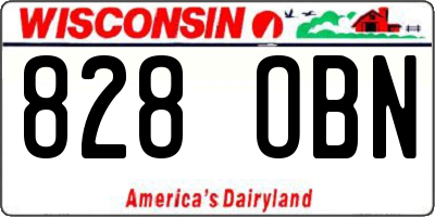 WI license plate 828OBN