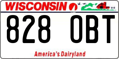 WI license plate 828OBT