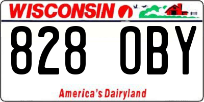 WI license plate 828OBY
