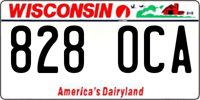 WI license plate 828OCA