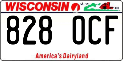 WI license plate 828OCF