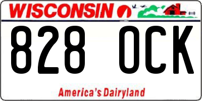 WI license plate 828OCK