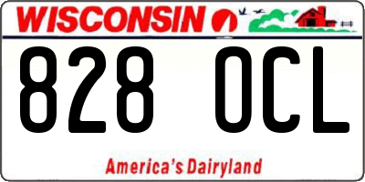 WI license plate 828OCL