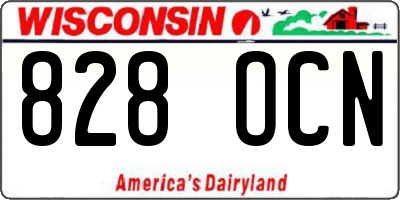 WI license plate 828OCN