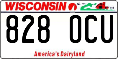 WI license plate 828OCU