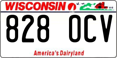 WI license plate 828OCV