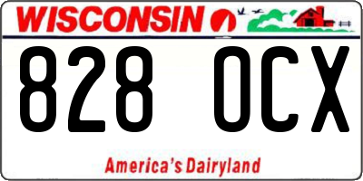WI license plate 828OCX