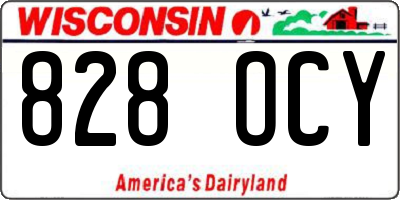 WI license plate 828OCY