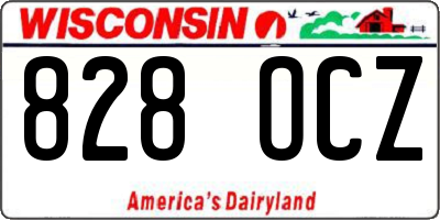 WI license plate 828OCZ