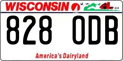 WI license plate 828ODB