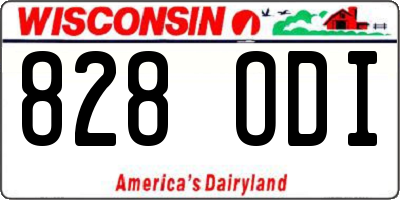 WI license plate 828ODI