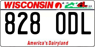 WI license plate 828ODL