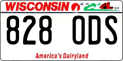 WI license plate 828ODS