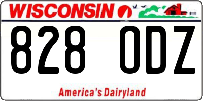 WI license plate 828ODZ