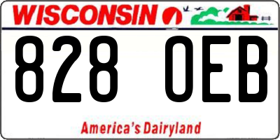 WI license plate 828OEB