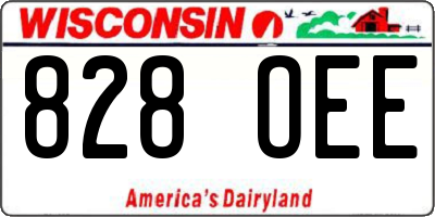 WI license plate 828OEE