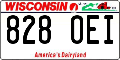 WI license plate 828OEI