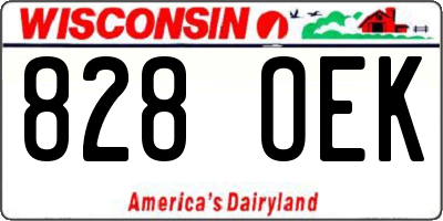 WI license plate 828OEK