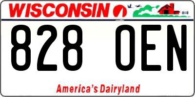 WI license plate 828OEN