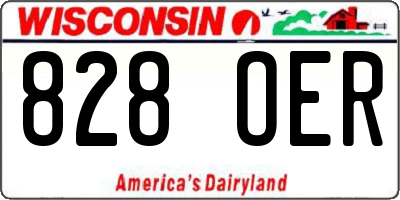 WI license plate 828OER