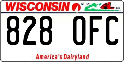 WI license plate 828OFC