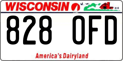WI license plate 828OFD