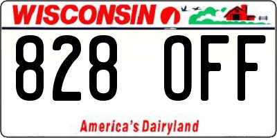 WI license plate 828OFF