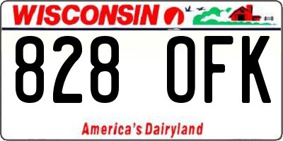 WI license plate 828OFK