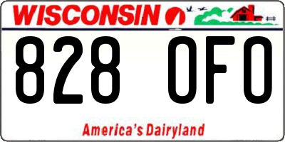 WI license plate 828OFO
