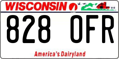 WI license plate 828OFR