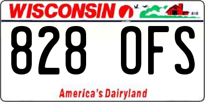 WI license plate 828OFS