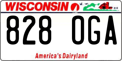 WI license plate 828OGA