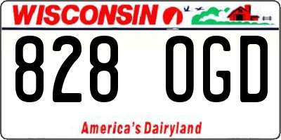 WI license plate 828OGD