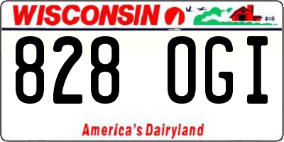WI license plate 828OGI