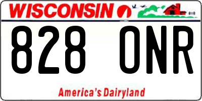 WI license plate 828ONR