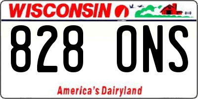 WI license plate 828ONS