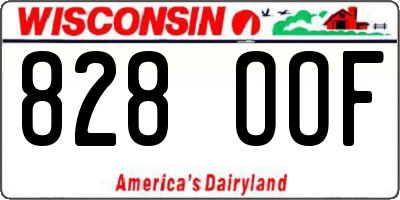 WI license plate 828OOF