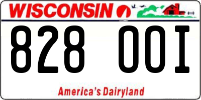 WI license plate 828OOI